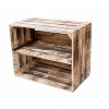 wood smoked crate with shelve 50x40x30cm